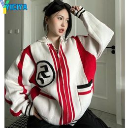 Womens Knits Tees YICIYA Cardigan womens clothing Zipper sweater knitwears winter coat promotion tops korean fashion Knit Female knitwear 230808