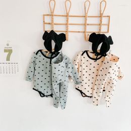 Clothing Sets Baby Long-sleeved Romper Trousers Hat Suit Born Jumpsuit Spring Girls Boys Outfit Set Cartoon Cotton Clothes