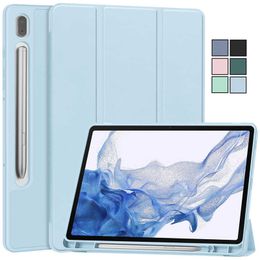 Per Samsung Galaxy Tab S9 Custodia con portamatite Supporto pieghevole Soft TPU Back Smart Cover per Funda Galaxy Tab S9 Custodia 11 pollici HKD230809