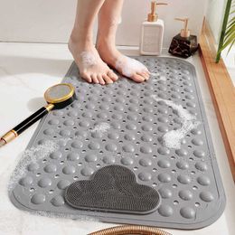 New TPE bathroom non-slip mat household shower room bath water-proof massage mat sucker mat HKD230809