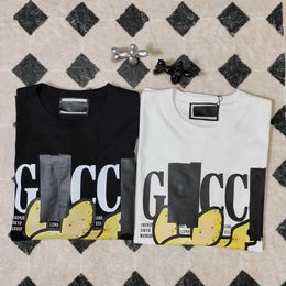 Designer t Shirt Short Sleeve for Men Women High Quality Casual Fashion Version Gu Cute Animal Stickers Printed and 280g Pure Cotton Round Neck Sleeved T-shirt