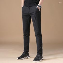 Men's Pants REKKER Summer Mens Cotton Casual Solid Colour Business Fashion Slim Fit Stretch Thin Long Trousers Male Brand Clothing