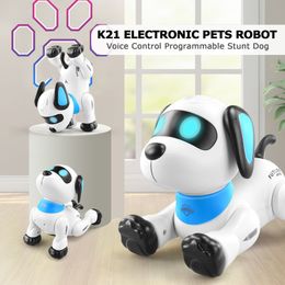 Electric/RC Animals LE NENG K21 Electronic Robot Dog Stunt Dog Remote Control Robot Dog Toy Voice Control Programmable Touch-sense Music Dancing Toy 230808
