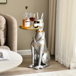 Decorative Objects Figurines 3D Home decor Doberman dog figurines Portable coffee corner table living room decoration Coffee Sofa Side 230809