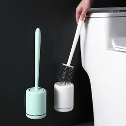 Toothbrush Holders WIKHOSTAR Toilet Brush Silicone Quick Drying Cleaning Wall Mount Gap with Holder Tool Bathroom Accessories 230809