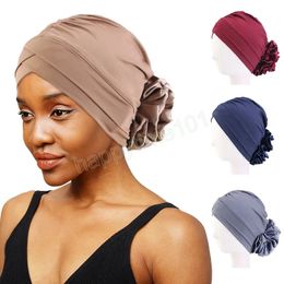 Women Floral India Hat Flower Beanie Bonnet Muslim Turban Head Wrap For Cancer Patients Ladies Bandanas African Head Wrap