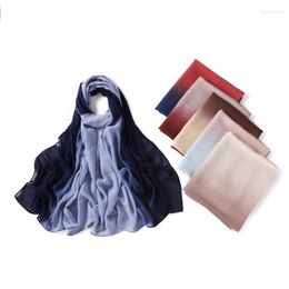 Scarves Cross-Border Pearl Chiffon Hand-Painted Solid Color Two-Color Gradient Shawl Scarf One Piece Drop