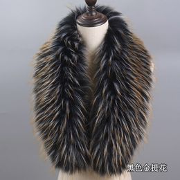 Scarves Super Large Faux Fur Collar For Women Men Children Fur Scarf Winter Jackets Hood Warm Fluffy Fake Decor Winter Cloth Accessories 230809