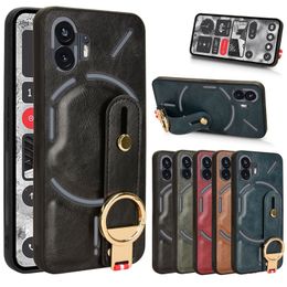 Wrist strap For Nothing Phone 2 Two Case Ring Bracket PU Leather Protection Cover