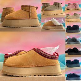 Tasman Boots Designer Fur Sheepskin Slifors Tazz Stivali da stivali per donne Australia Ultra Mini Piattaforma Slide Snow Snow Snow Winter Slifori SCARPE OUTDOORS