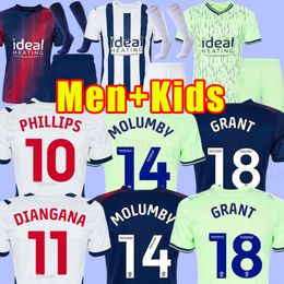 23 24 WEST Brom Soccer Jerseys MOLUMBY DIANGANA DIKE BRUNT ASANTE Albion Football Shirt 2023 2024 Home Away GRANT WALLACE PHILLIPS Men Kids Footballjerseys