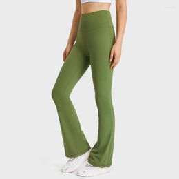 Active Pants Women High Waist Yoga Solid Colour Slim Fit Flared Trousers Super Stretch Naked Feeling Workout Gym Female Sportswear