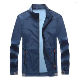 Men's Jackets Great Elastic Cuff Men Summer Coat Friendly To Skin Zipper Pockets Sun Protection Outdoor Jacket Soft Fabric