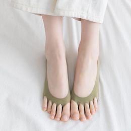 Women Socks Candy Colour Clothing Accessories Short Soft Cotton Hosiery Five Toes Toe Yoga Split