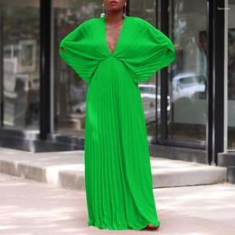 Plus Size Dresses Party Dress Batwing Ruffle V Neck Elegant Women Cloth Chubby Female Luxury Long Robe 2023 Summer Trendy Wide