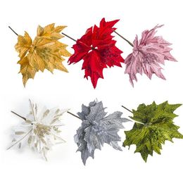 Christmas Decorations Tree Simation Shiny Leaf Red White Pink Grey Green Yellow Colour For Choose Drop Delivery Otgen
