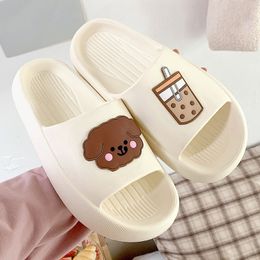 Slippers Summer Women Men Platform Soft Thick Bottom NonSlip Lovely Animal Print Home Slipper Female Flats Shoes Beach Sandals 230808