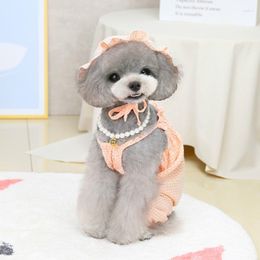 Dog Apparel Pet Clothes With Hat Cooling Vest Cotton T-shirt Spring Summer Small Dogs Clothing Pets Items Cat Puppy Chihuahua Product