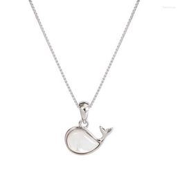 Pendant Necklaces Fashion Shell Little Whale Animal Necklace Silver Colour Clavicle Chain For Women Jewellery Gifts