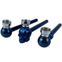 Pyrex Glass Pipes Filter Metal Smoking Dry Tobacco Herb Pipe Grinder Full Set Cigarette Holder