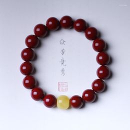 Link Bracelets Cinnabar Bracelet With Beeswax Old Beads Accessories Design Fashion Elegant Jewellery For Boys And Girls