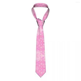 Bow Ties Pastel Pink Aesthetic Dice Pattern Tie DND Game D20 D&D Daily Wear Cravat Street Necktie Polyester