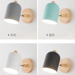 Wall Lamp Nordic Bedside Lighting Sconce Study Reading Light 7 Colour Macaroon Turning Head E27 Home Decor Fixture