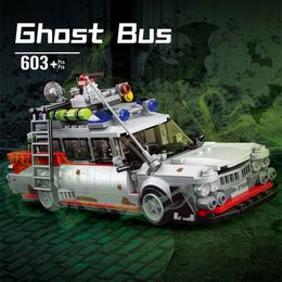 Transformation toys Robots IN STCOK Ghostbusterss ECTO 1 Ghost Bus 603pcs Movie Mini Car Accessories Compatible 21108 Building Blocks Bricks Toys 230808