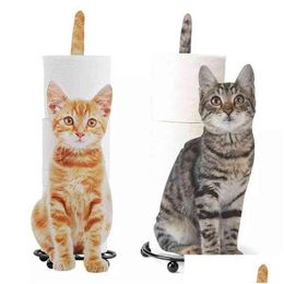 Toilet Paper Holders Cat Decorative Holder -Standing Bathroom Tissue Storage Roll Rack Iron 220117 Drop Delivery Home Garden Bath Hard Dh1St