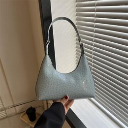 Evening Bags Trendy Vintage Underarm Bag For Women Luxury Designer Brand Ladies Shoulder Solid Colour Simple Handbag Purse Square Totes