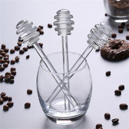 Honey Stir Stick Glass Spoons Dipper Syrup Dispenser Sticks Creative Coffee Jam Mixing Supplies For Jar JL1833