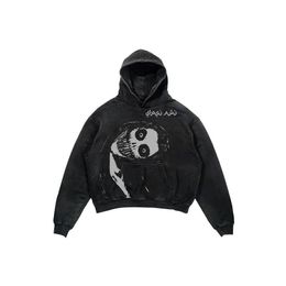 Men's Hoodies Sweatshirts Gothic Y2K printed hoodie for men and women Harajuku retro ins loose couple jacket hooded sweatshirt long sleeves 230809