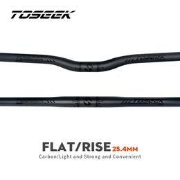 Bike Handlebars Components TOSEEK Full Carbon Handlebar for Stem 254mm Handle Bar Folding Bicycle Kids' MTB Parts Matt Black 230808