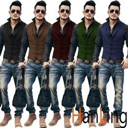 Men's Vests Vest V-neck 4 Button Plaid Casual Retro Steampunk Waistcoat Tweed Wool Chaleco Hombre