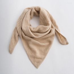 Scarves Ladies High Quality Knit Comfortable Warm Thick Triangle Scarf Goat Cashmere Women Hollowing Out Shawl Head