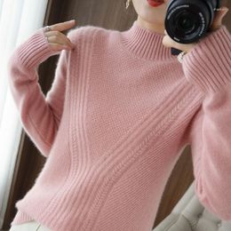 Women's Sweaters Autumn And Winter Women Sweater Clothes Set The Half High Collar Wool Thicken Loose