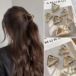 Neu in schicker geometrischer Acetat-Metall-Haarspange, Klaue, Krabbe, für Damen und Mädchen, Leopard, kleine Haarnadeln, modische Haar-Accessoires