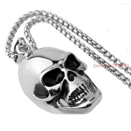 Pendant Necklaces Silver Gold Black Color 316L Stainless Steel Gothic Punk Skull Necklace Mens Boys Jewelry