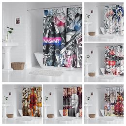 Toothbrush Holders Anime Shower Curtain With Hook Bathroom Decor curtain 230809