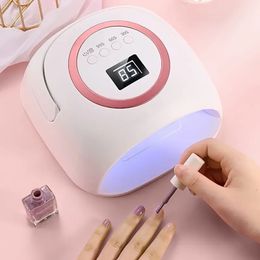72W Wireless UV LED Nail Dryer - Professional Fast Nail Polish Curling Lamp with Portable Handle - Rechargeable Gel Nail Lights for Home & Salon