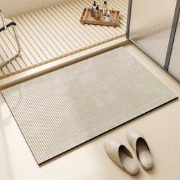 Modern Simplicity Diatom Mud Bathroom Floor Mat Toilet Home Absorbent Door Carpet Bathroom Entry Square Non-slip Soft Foot Mats HKD230809