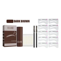 Makeup One Step Eyebrow Stamp Enhancers Shaping Kit Brow Set Pen Women Waterproof Contour Stencil Tint Natural Stick Hairline E375