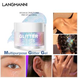 Body Glitter Jelly Gel Cosmetics Multifunctional Eye Hair Face Flash Loose Sequins Festival Makeups 230808