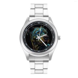 Wristwatches Dog Quartz Watch Zombie Portraits Po Retro Wrist Watches Steel High Quality Office Man Wristwatch