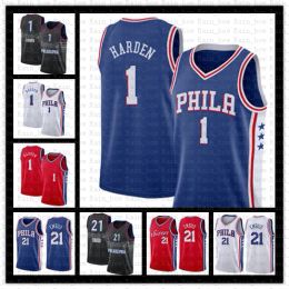 Philadelphia''76ers''Joel 21 Embiid Basketball Jerseys Throwback 1 Harden Vintage Jersey Allen 3 Iverson Julius 6 Erving Mens Shirts S-XXLadult James 153