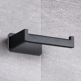 Bathroom Shelves Stainless Steel Toilet Roll Holder Self Adhesive in Tissue Paper Black Finish Easy Installation no Screw 230809