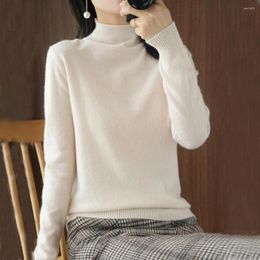 Women's Sweaters Vintage Casual Natural Cashmere Blend Basic Pullovers Turtleneck Women Factory 11Colors Drop Mock Neck Sr900