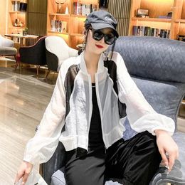 Women's Jackets Colour Contrast Sunscreen Coat Summer 2023 Korean Version Loose Fashion Short Baseball Jacket Thin Tops Female