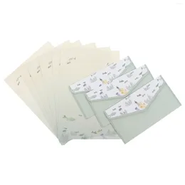 Gift Wrap 4 Sets Letterhead Writing Paper Envelop Papers Envelope Invitation Retro Supply