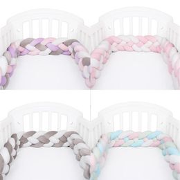 Cushion Decorative Pillow 2 2 Meter Baby Bed Bumper Infant Braid Cot Cradle Cushion Knot Crib Protector Room Decor233c